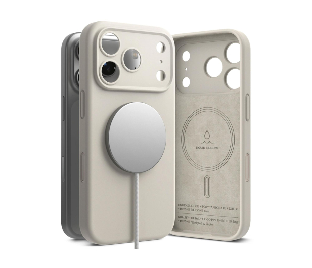 Ringke Silicone Magnetic Magsafe do Iphone 17 Pro Stone - 1359799 - zdjęcie